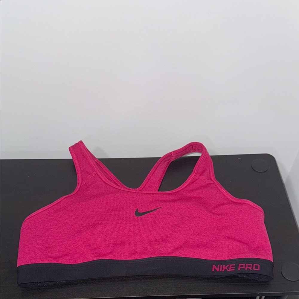 Nike Pink and Black Sports Bra Racerback Design